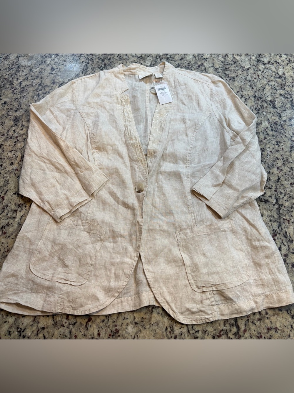 Light Beige Linen Jacket - Relaxed Women’s Blazer